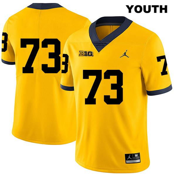 Youth NCAA Michigan Wolverines Jalen Mayfield #73 No Name Yellow Jordan Brand Authentic Stitched Legend Football College Jersey IJ25C04EQ